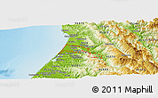 Physical Panoramic Map of ZIP code 95521