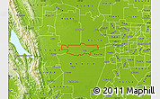 Physical Map of ZIP code 95616