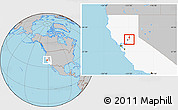 Gray Location Map of ZIP code 95628, highlighted state