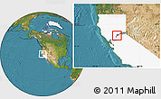 Satellite Location Map of ZIP code 95747, highlighted county, highlighted state