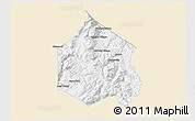 Classic Style 3D Map of Alpine County, single color outside