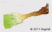 Physical 3D Map of Amador County, cropped outside