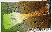 Physical 3D Map of Amador County, darken