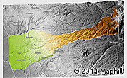 Physical 3D Map of Amador County, desaturated