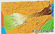 Physical 3D Map of Amador County, political outside