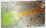 Physical 3D Map of Amador County, semi-desaturated