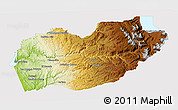 Physical 3D Map of El Dorado County, cropped outside