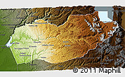 Physical 3D Map of El Dorado County, darken