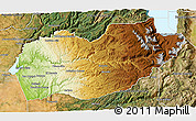 Physical 3D Map of El Dorado County, satellite outside