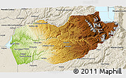 Physical 3D Map of El Dorado County, shaded relief outside