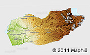 Physical 3D Map of El Dorado County, single color outside