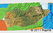 Satellite 3D Map of El Dorado County, political outside