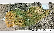 Satellite 3D Map of El Dorado County, semi-desaturated