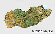 Satellite 3D Map of El Dorado County, single color outside