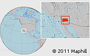 Gray Location Map of Imperial County, hill shading