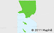 Political Simple Map of Los Angeles County, single color outside