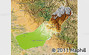 Physical Map of Madera County, satellite outside