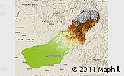 Physical Map of Madera County, shaded relief outside