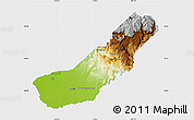 Physical Map of Madera County, single color outside