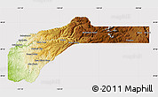 Physical Map of Nevada County, cropped outside