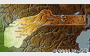 Physical Map of Nevada County, darken