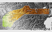 Physical Map of Nevada County, desaturated