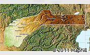 Physical Map of Nevada County, satellite outside