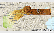Physical Map of Nevada County, shaded relief outside