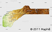 Physical Map of Nevada County, single color outside