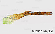 Physical Panoramic Map of Nevada County, cropped outside