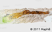 Physical Panoramic Map of Nevada County, lighten
