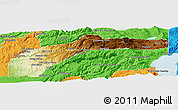 Physical Panoramic Map of Nevada County, political outside