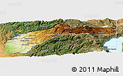 Physical Panoramic Map of Nevada County, satellite outside