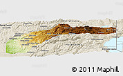 Physical Panoramic Map of Nevada County, shaded relief outside