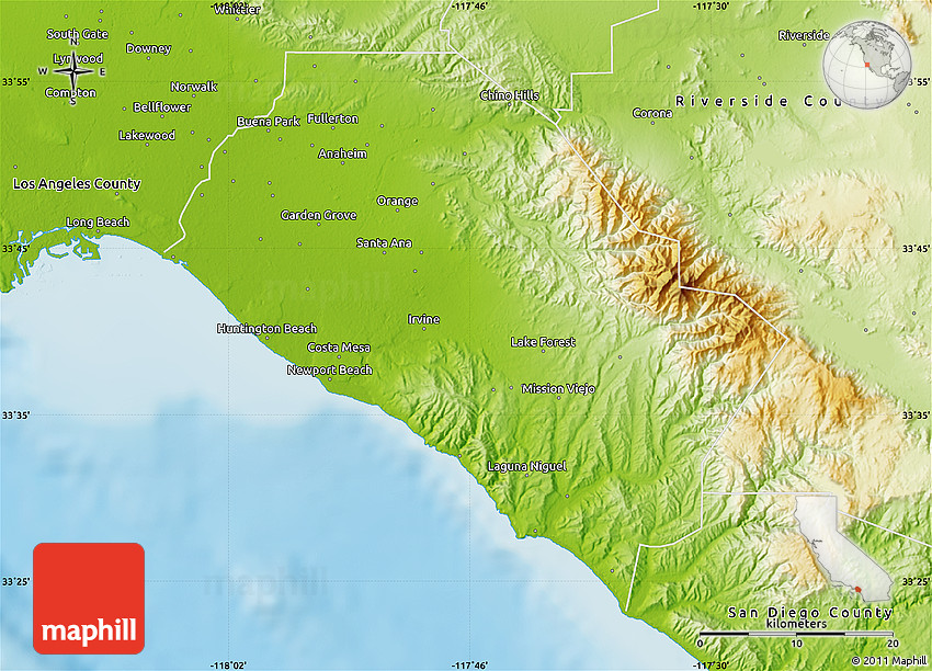 orange county california map