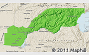 Political Map of Placer County, shaded relief outside