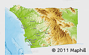 Physical 3D Map of San Diego County, single color outside