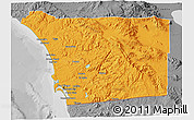 Political 3D Map of San Diego County, desaturated