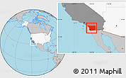 Gray Location Map of San Diego County, highlighted country, highlighted parent region
