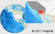 Shaded Relief Location Map of San Diego County, highlighted country, highlighted parent region