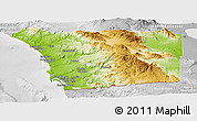 Physical Panoramic Map of San Diego County, lighten, desaturated
