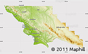 Physical Map of San Luis Obispo County, cropped outside
