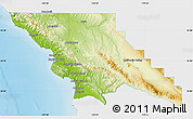 Physical Map of San Luis Obispo County, single color outside