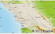 Shaded Relief Map of San Luis Obispo County, physical outside