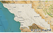 Shaded Relief Map of San Luis Obispo County, satellite outside