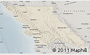 Shaded Relief Map of San Luis Obispo County, semi-desaturated