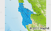 Political Map of San Mateo County, physical outside