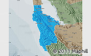 Political Map of San Mateo County, semi-desaturated