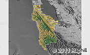 Satellite Map of San Mateo County, desaturated