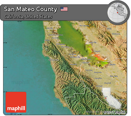 Satellite Map of San Mateo County